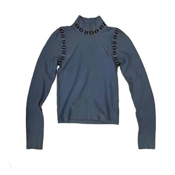 URBAN OUTFITTERS BDG long sleeve blue turtleneck top - Picture 3 of 4